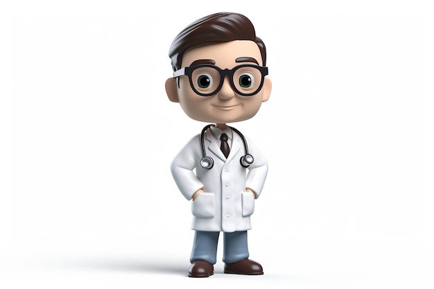 AI Generated AI Generative 3d blender doctor medicine bobble head figure toy Graphic Art