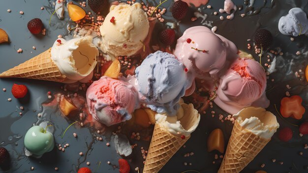 AI Generated AI Generative Macro shot photography ice cream background pattern