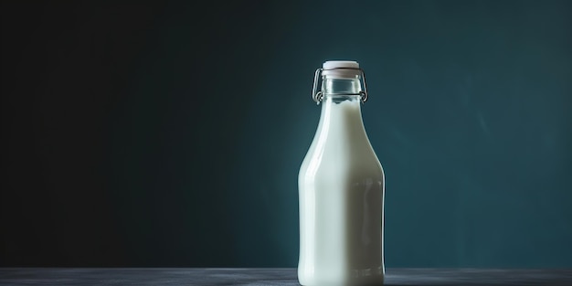 AI Generated AI Generative Mock up photo copy space illustration of retro vintage glass bottle milk