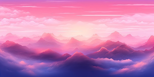 AI Generated AI Generative Nature outdoor air sky purple pink clouds Adventure love romantic