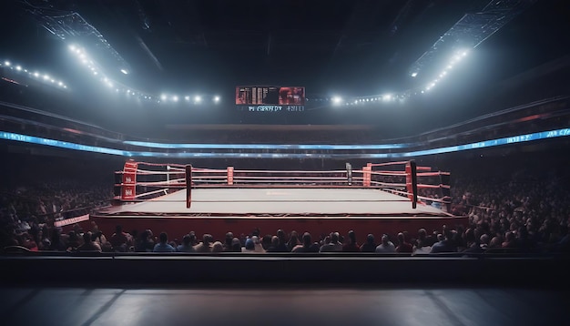 AI Generated AI Generative new arena boxing with lights