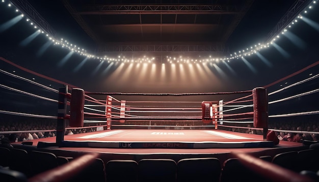 AI Generated AI Generative new arena boxing with lights