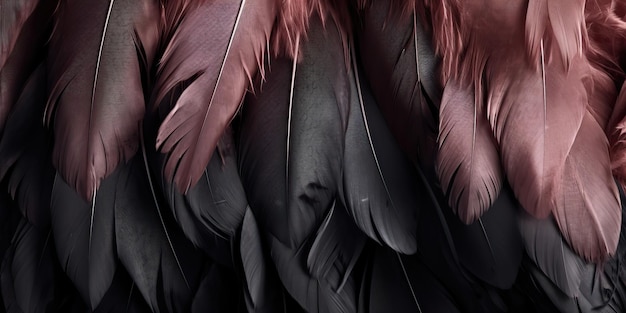 AI Generated AI Generative Photo realistic black feathers pattern background texture