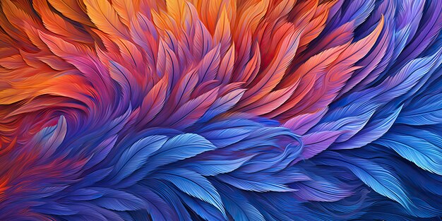 AI Generated AI Generative Photo realistic illustration of blue soft feathers Pattern background