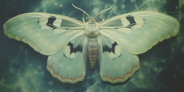 AI Generated AI Generative photo realistic illustration of A macro of a rare beautiful lunar moth