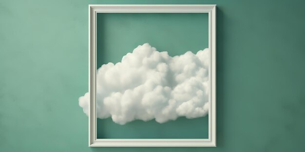 AI Generated AI Generative Retro classic frame anique style with 3d render clouds Can be used for decoration or mockup design Graphic Art