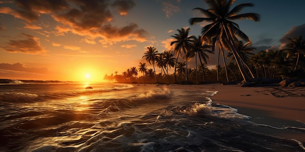 AI Generated AI Generative Tropical exotic paradise landscape background Beach outdoor