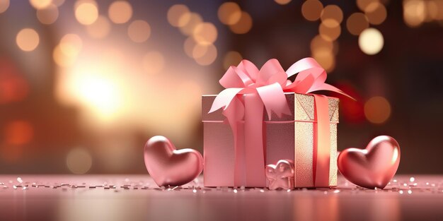 AI Generated AI Generative Valentine romantic love decoration party holiday gift present xmas box