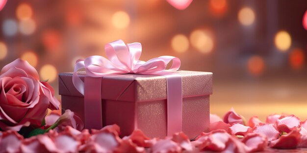 AI Generated AI Generative Valentine romantic love decoration party holiday gift present xmas box