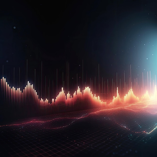 Ai generated Business candle stick graph chart of stock market investment trading