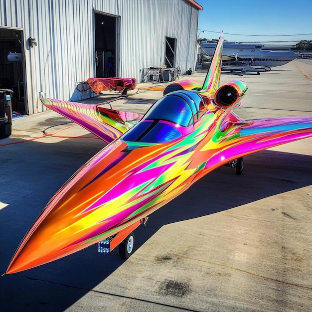 Photo ai generated custom nitro jet with vibrant flashy paint job