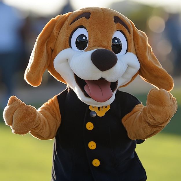 Photo ai generated enthusiastic alexander pup mascot moves