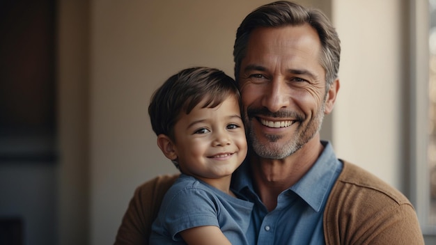 AI GENERATED Fathers Day A Father hugging his little son