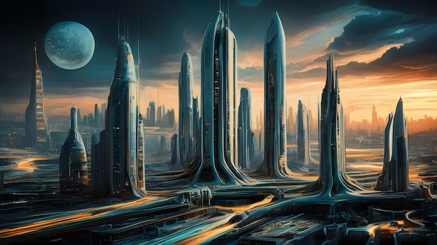 AI Generated Futuristic Cityscape