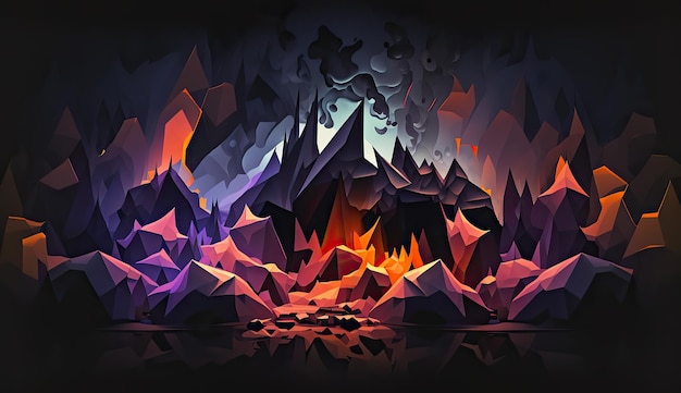 AI Generated Generative Ai Low poly abstract geometric pattern art Can be used for graphic design Illustration