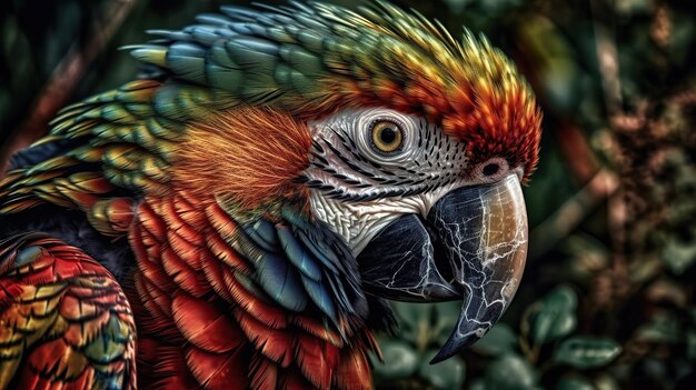 AI Generated Generative AI Realistic Parrot bird Can be used for decoration Graphic Art Illustration