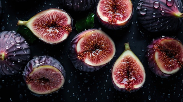 AI Generated Generative AI Tropical fruit pattern Fresh figs Can be used for decoration Graphic Art Illustration