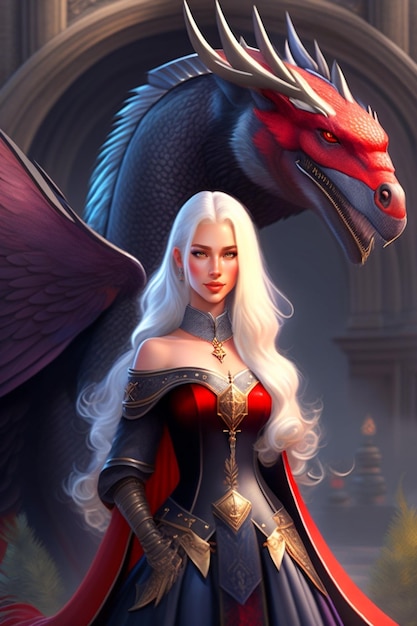 AI generated girl image with wings red color high detailed