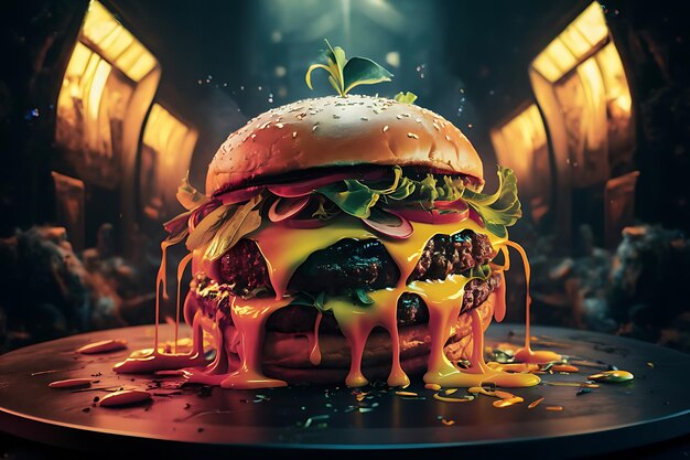 Ai Generated Gorgeous And Hot Burger Image