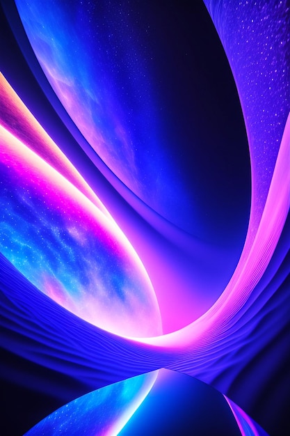 AI generated illustration of an abstract wallpaper with blue and pink light streaks