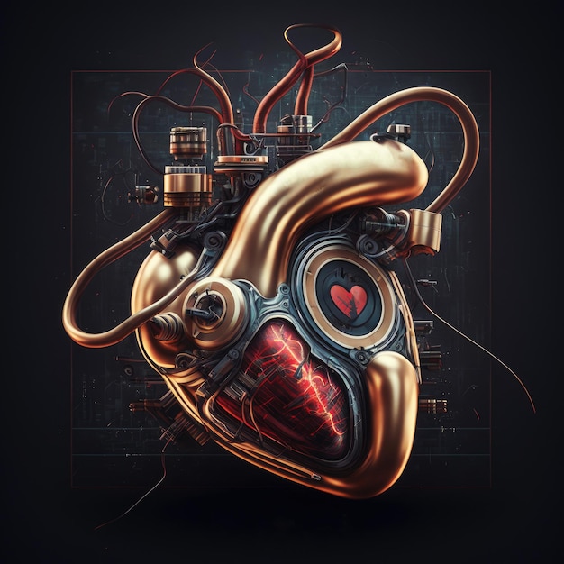 Ai generated Illustration of an artificial heart