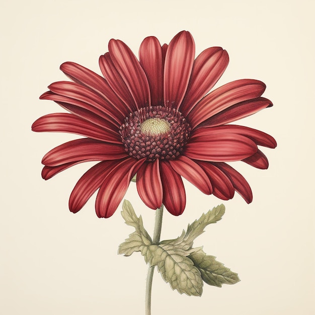 AI generated illustration of a beautiful flower on a plain background