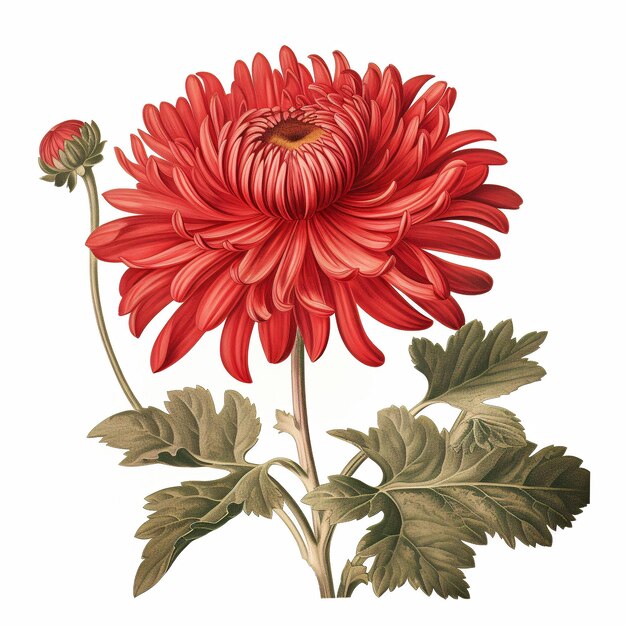 AI generated illustration of a beautiful flower on a plain background