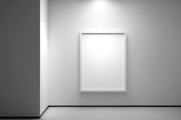 Ai generated illustration blank picture frame at gallery