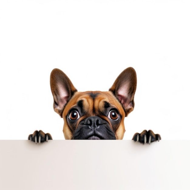 Photo ai generated illustration of a boxer dog perched atop a white background gazing into the camera