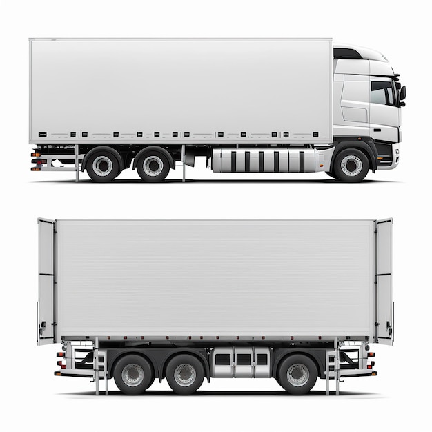 Ai generated illustration of cargo delivery truck against white background