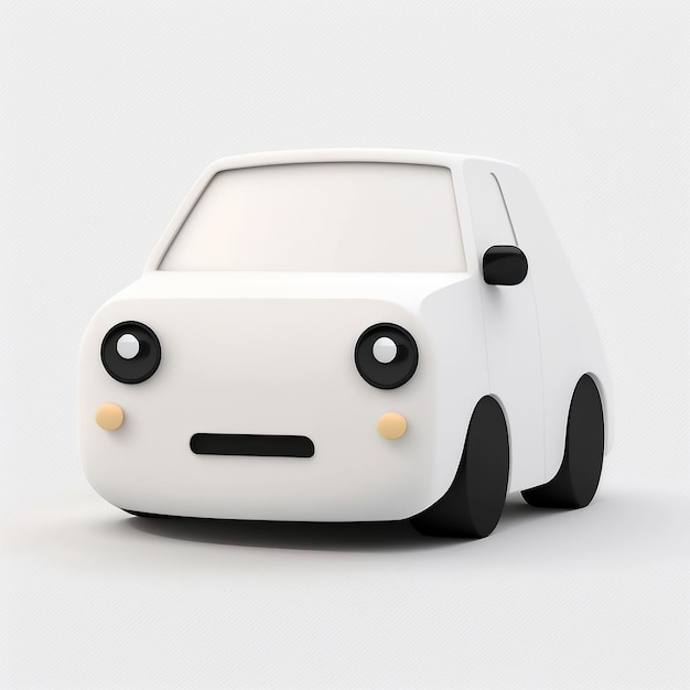 ai generated illustration Cartoon car with yellow background model car