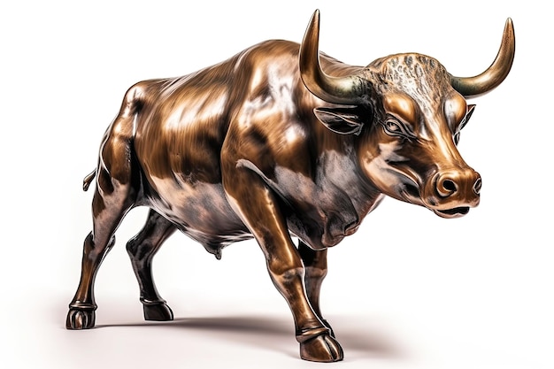 AI generated illustration of copper Bull Bull represents aggressive financial optimism