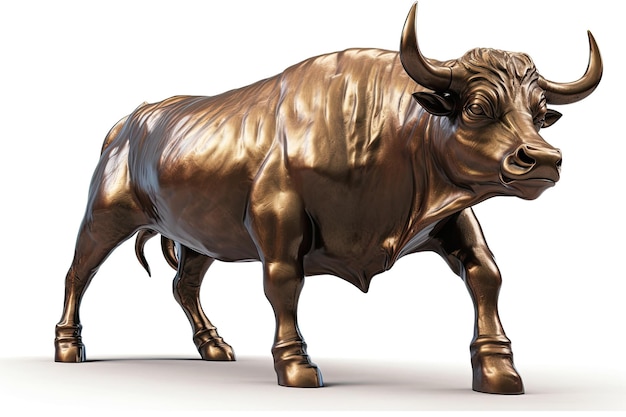 AI generated illustration of copper Bull Bull represents aggressive financial optimism