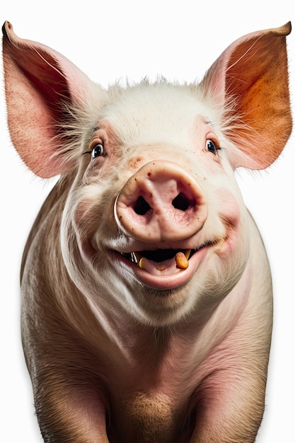 AI generated illustration of cute happy smiling piggy