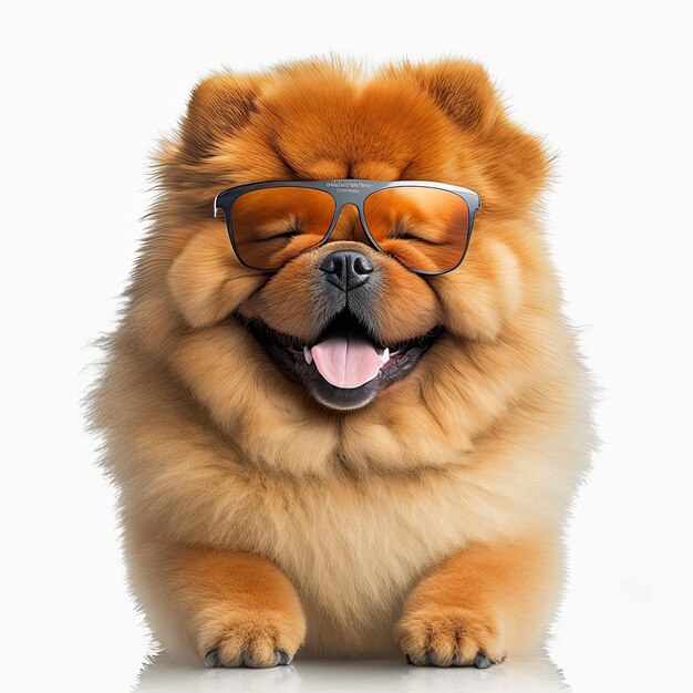 Ai generated illustration dog wearing sunglasses