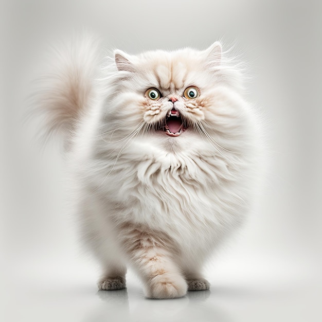 Ai generated illustration of fat and fluffy persian kitten