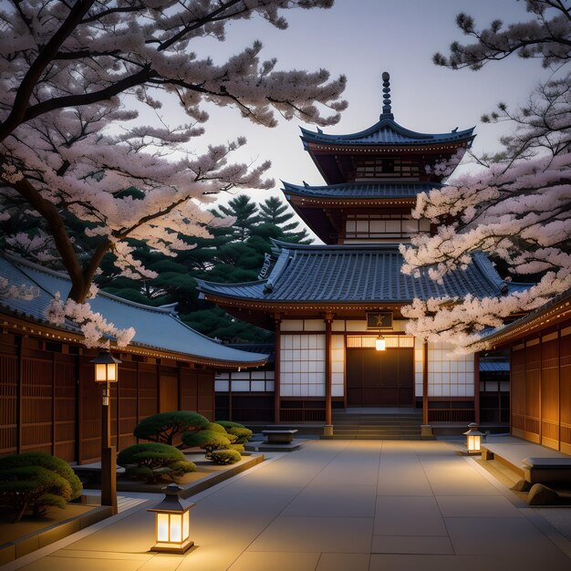 AI generated illustration of a Japanese temple