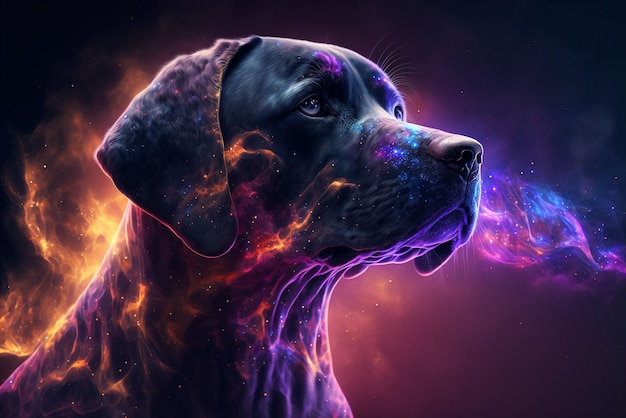 AI generated illustration of a labrador retriever a spiritual animal