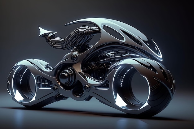 AI generated illustration of a modern futuristic sleek motorcycle design