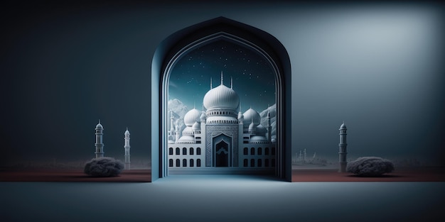 Ai generated illustration of muslim mosque