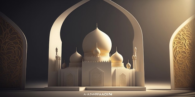 Ai generated illustration of muslim mosque