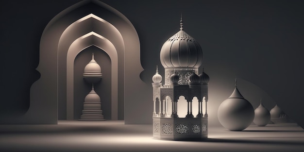 Ai generated illustration of muslim mosque