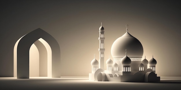 Ai generated illustration of muslim mosque