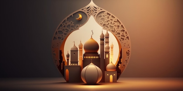 Ai generated illustration of muslim mosque