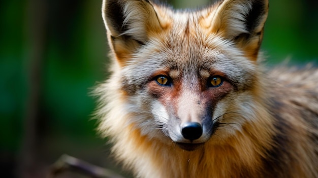 An AI generated illustration of a red fox in a field under the sunlight with a blurry background