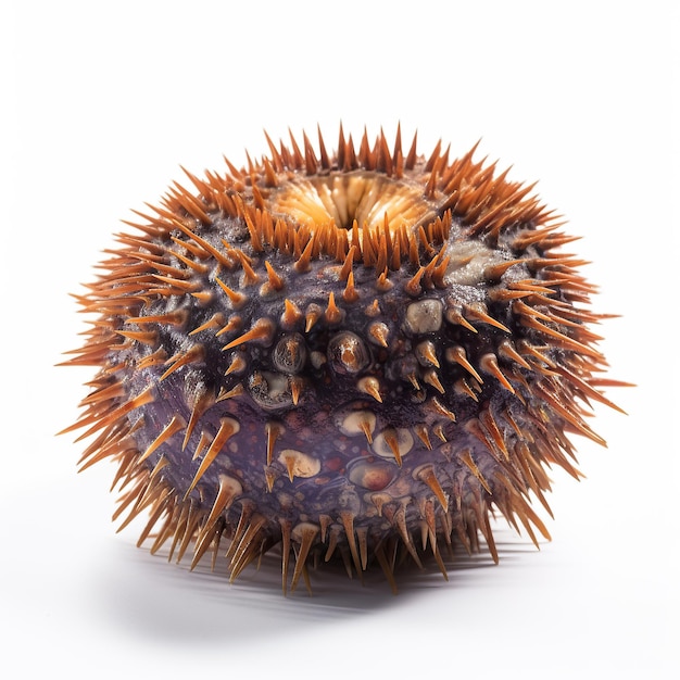 Ai generated Illustration sea urchin on white isolated background