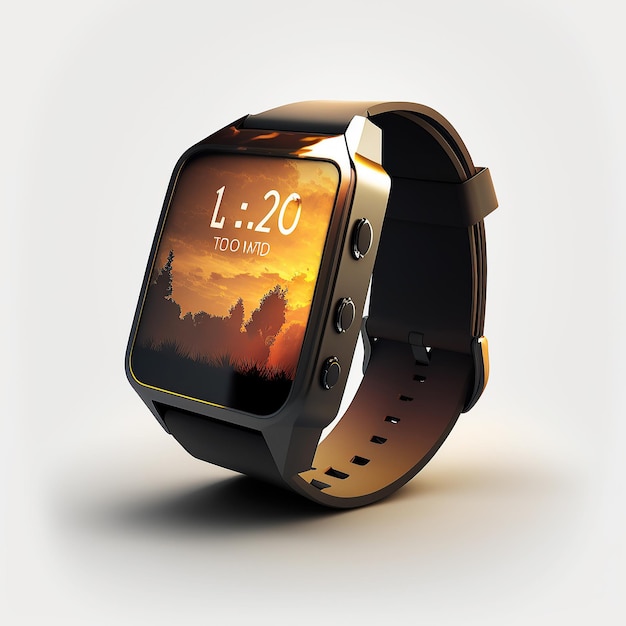 Ai generated illustration of Wireless Smart Watch isolated on white background