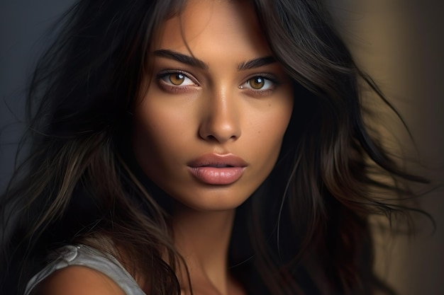 Ai generated image of attractive brunette woman