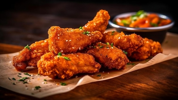 AI generated image of delicious chicken wings