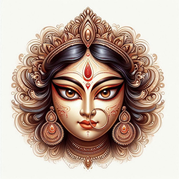 Photo ai generated image of goddess durga in various forms of illustrations and portrait